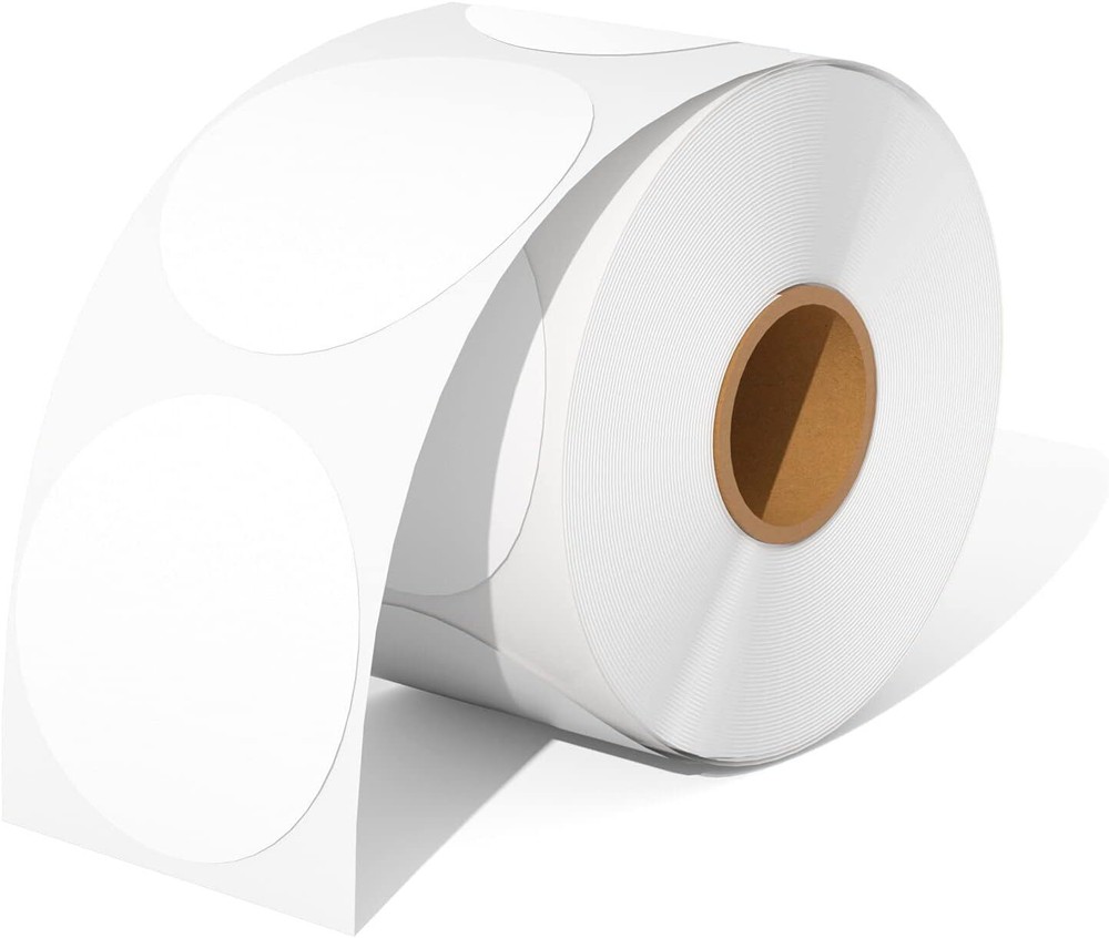 2″ Round Direct Thermal Labels Circle Sticker 750 Labels/Roll Self-Adhesive