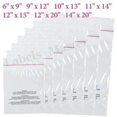 Clear Poly Bags Resealable Suffocation Warning OPP Cello Merchandise Packaging