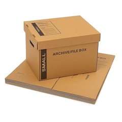 6 – Pack 15x12x10 Small Standard File Storage Moving Box with Lid Letter Handles
