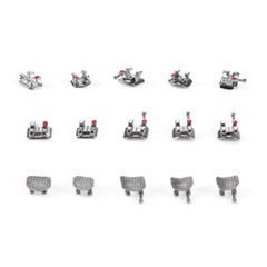Dental Orthodontic Brackets Metal Mini Roth/MBT.022″/.018″ Hooks 3/345 Mesh Base