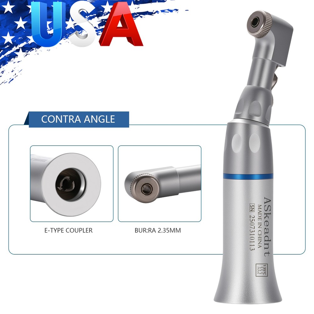 Dental Low Speed Handpiece Contra Angle Straight Air Motor Micromotor 4/2H AS
