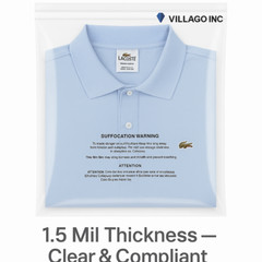 Poly Bags Resealable Suffocation Warning Clear Merchandise 1.5 mil Shirt Apparel
