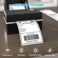 1000 4 x 6 Fanfold Direct Thermal Shipping Labels White For Zebra Rollo Printer