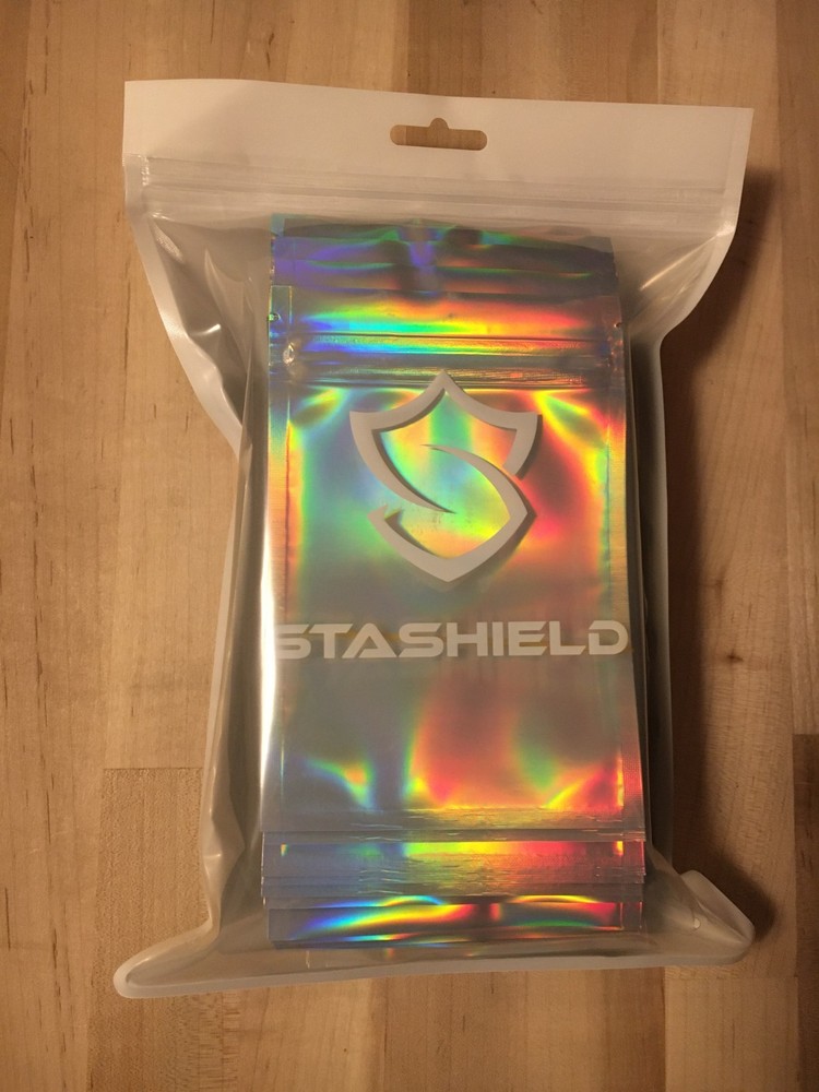 200 Quantity STASHIELD Holographic Smell Proof Mylar Bags Resealable Packaging