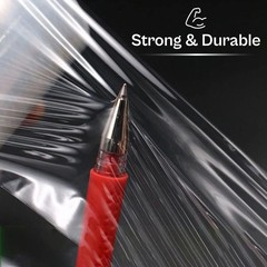 12 Rolls 5″ x 1000′ (45 Gauge) Extended Core Stretch Hand Shrink Wrap – Clear