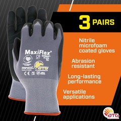 MaxiFlex PIP 34-874/L MaxiFlex Ultimate, Foam Nitrile Palm Coated Gloves, Gra…