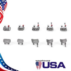 Dental Orthodontic Metal Brackets Braces Mini MBT 0.022 345 Hooks 20pcs/Pack