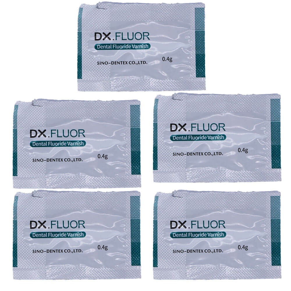 1 Pack Dental DX.FLUOR Fluoride Varnish 0.4g/bag Melon Scent 50 Bags