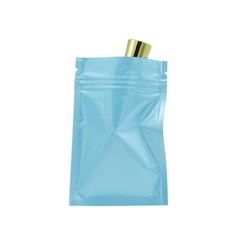 QQ Studio Blue Water Resistant QuickQlick™ Flat Beauty Bags with Glossy Finish