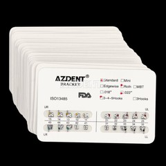 AZDENT Dental Orthodontic Brackets Braces Standard Roth .022 Hooks 3-4-5