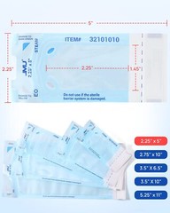 JMU Dental Sterilization Pouches Bag Medical Self Seal Pouch Autoclave to 200