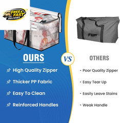 Heavy Duty Clear Moving Bags with Reinforced Handle and Double Zipper, Storage T