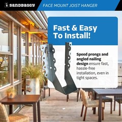 Sandbaggy Face Mount Joist Hanger for 2×6 and 2×8 Nominal Lumber (Galvanized)