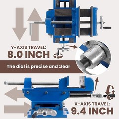 6″ 2-Way X-Y Bench Vise, Cross Slide Drill Press Vise for Milling & Woodworking