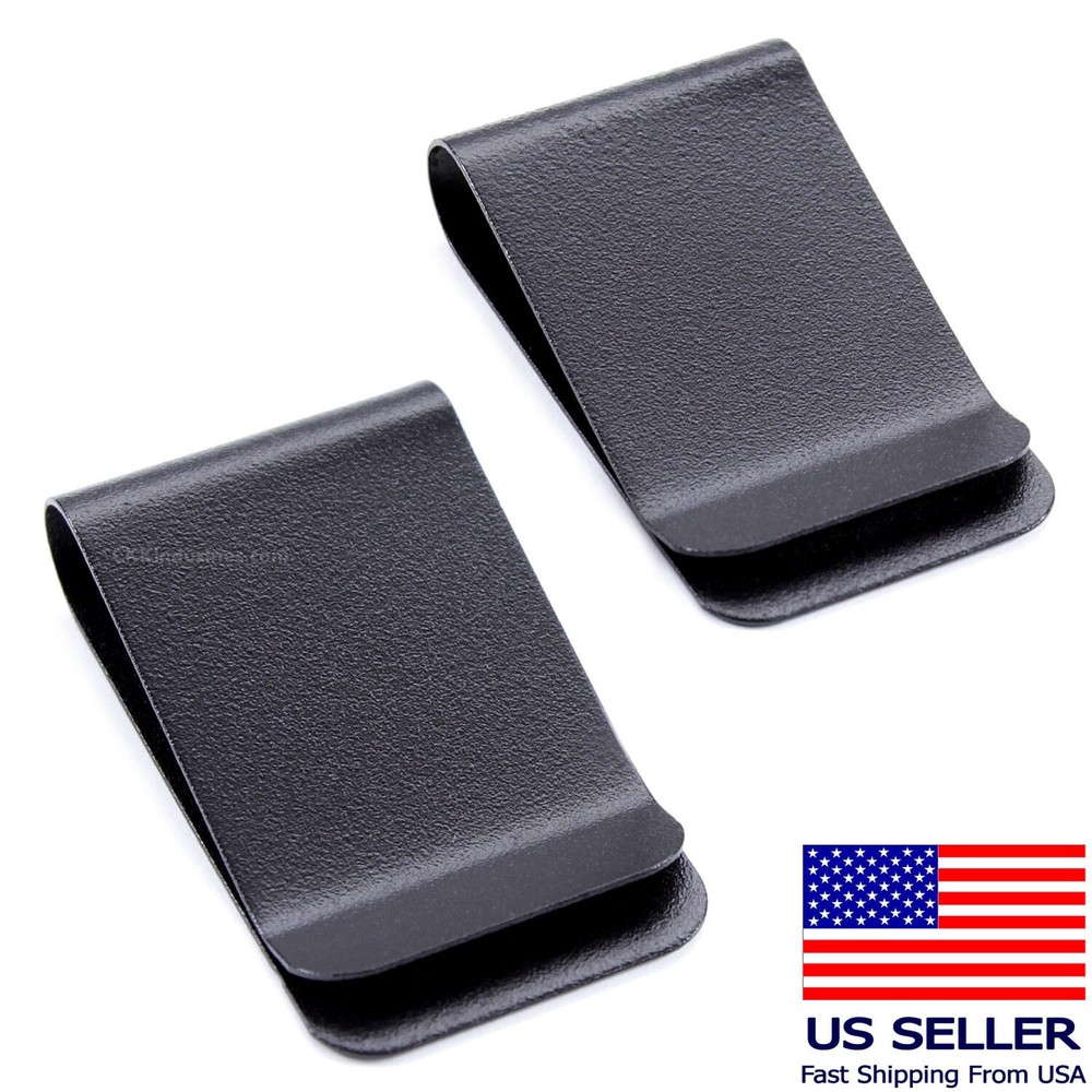 Metal Belt Clips – Model 7 – Powder Coated Holster Belt Clips – Tactical Black