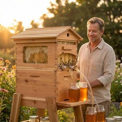 Auto Bee Hive Automatic Beekeeping Box Set for Beginners with 7pcs Bee Frames