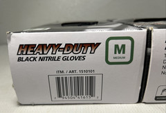 Lot of Heavy Duty Black Nitrile Exam Glove MED Textured Powder-Free Ambidextrous