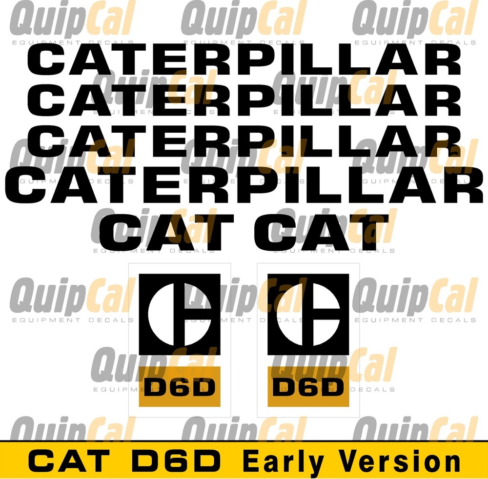 Cat D6D, Cat D7G, Cat D8H Early Version Decal Set. Early Cat Dozer Decals