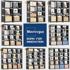 Mavivegue Bookcase 18-Cube Extra Large Book Shelf DIY Cube Storage Organizer