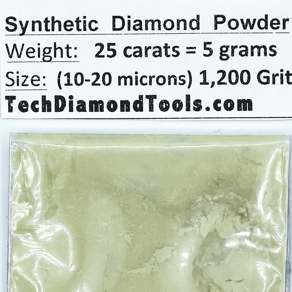 TechDiamondTools Diamond Powder 1,200 Grit 10-20 Microns, 25 cts = 5 Grams