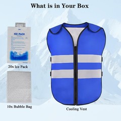 VVHOOY Cooling Vest for Men&Women,Reflective Ice Vest with 20 PCS Reusable Ic…