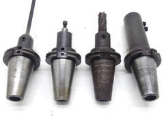 (Set of 4) Misc. Generic CAT50 Tool Holders w/ Unknown Tools