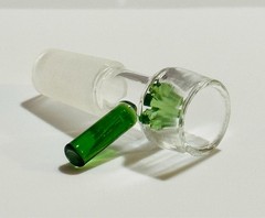 Glass Slide Bowl 14mm or 18mm – Blue or Green Snowflake Screen – 1 Unit