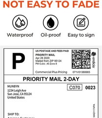 1000 4 x 6 Fanfold Direct Thermal Shipping Labels White For Zebra Rollo Printer