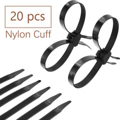 20PCS zipper tie disposable double police lock cuff elastic nylon bundle