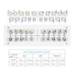 20pcs Dental Orthodontic Brackets Mini/Standard MBT/Roth 018/022 Hooks 3/345