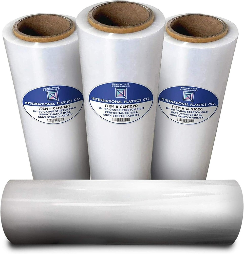 18″ Stretch Film / Wrap 1200 feet 500% Stretch Heavy Duty Clear Cling 4 ROLLS