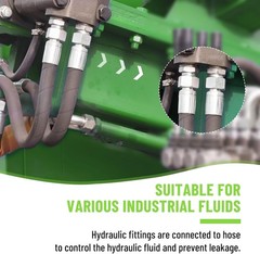 12 Pack 1/2″ Hydraulic Hose Fittings, 1/2″ I.D. Hose x 1/2″ NPTF Male with Prote