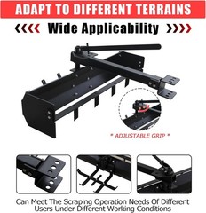 Tow Behind Box Scraper Lawn Tractor Attachments for ATV UTV Tractor Mower Black