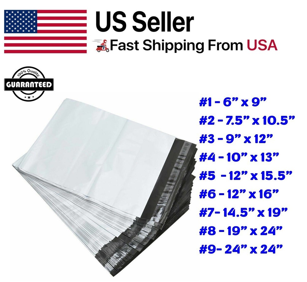 Poly Mailers Shipping Bags Envelopes Packaging Premium Bag 9×12 10×13 14.5×19