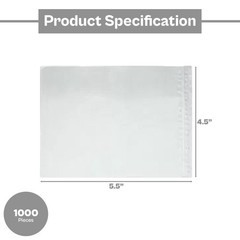 4.5″ x 5.5″ Plain Face No Print Packing List Envelopes Back Load, 1000 Pieces