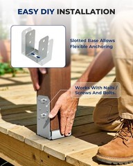 10 Pack 6×6 Post Base Brackets Wood Post Fence Post Anchor Galvanized Steel US