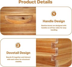 Beehive 20 Frame Complete Box Kit (10 Deep-10 Medium) Langstroth Beekeeping