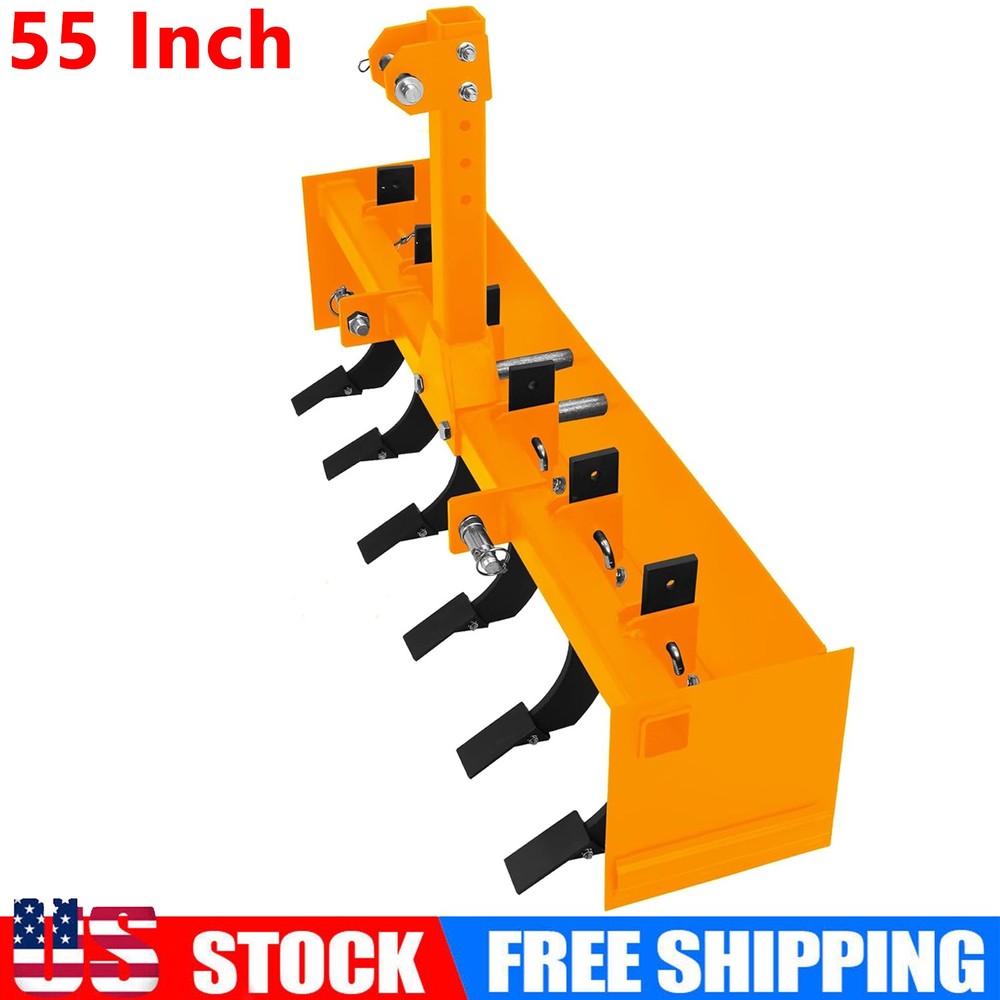 For Category 1 Tractors 3 Point Box Grading Blade Scraper Blade Steel 55″,Yellow
