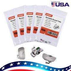 AZDENT Dental Orthodontic Bondable Buccal Tubes MBT Roth 022 1st Molar Non-Conv