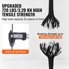 VEVOR Arborist Tree Climbing Rope Braided Nylon Rope 3/16″ x 1000′ 32-Strand