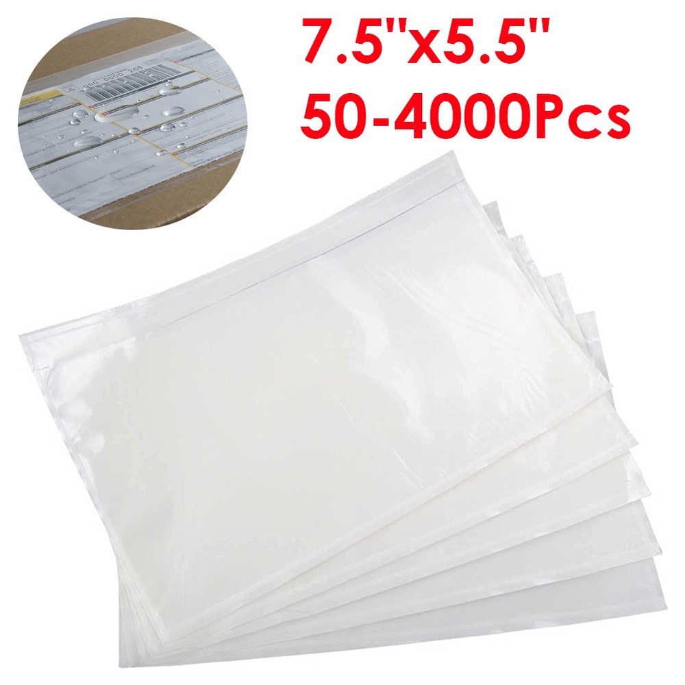 50-4000 Clear Adhesive Packing List 7.5″x5.5″ Shipping Label Envelopes Pouches