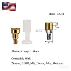 US Dental Zest Locator Overdenture Abutment for Zimmer TSV 3.5mm Internal Hex