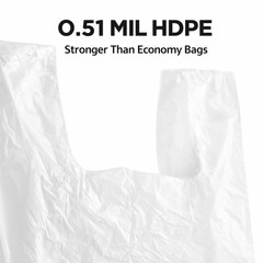 Bags 1/6 Large 21 x 6.5×11.5 Clear .51 Mil T-Shirt Plastic Grocery Shopping Bags