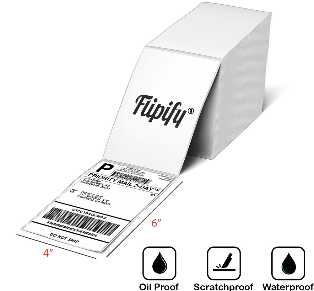 4×6 Thermal Labels Blank Shipping Direct Fanfold for Rollo Zebra Printer 1000 US
