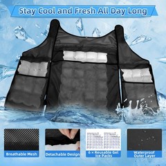 Cooling Vest for Men & Women, Adjustable Ice Vest with Detachable Reusable Ic…