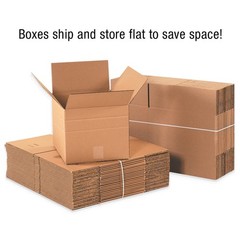 Box USA MD242412 Multi-Depth Corrugated Cardboard Box 24″ L x 24″ W x 12″ H, Kra