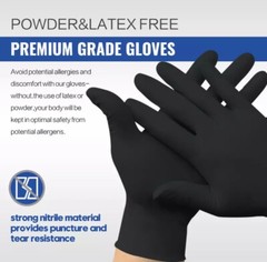 Schneider Black Nitrile Gloves 4 Mil Latex & Powder Free