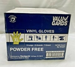 *Case of 10 boxes* Valugards Vinyl Glove, Powder Free, Extra Large, 304340184