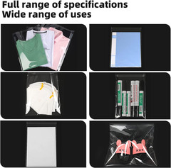 Self Sealing Cellophane Bags, Clear Resealable Bags for Packaging Shirt, 10X14 I