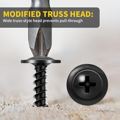Wood Screws 5/8 Inch, 145 PCS Premium Phillips Truss Head Black Wood Screws, …